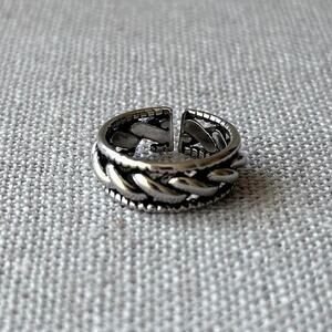 Silver twisted rope ring MENS2